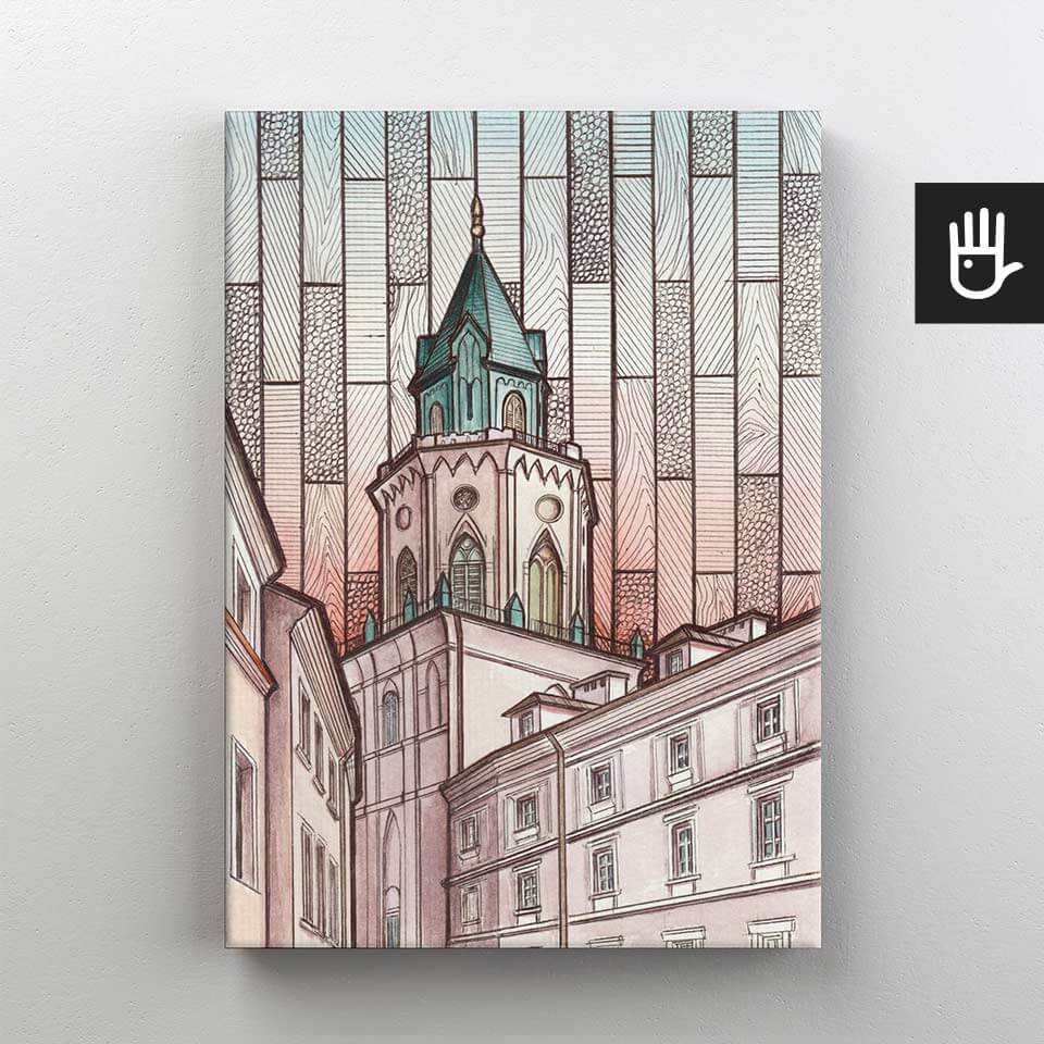 Lublin canvas obraz na plotnie stare miasto wieza trynitarska