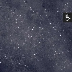 Fototapeta Granatowa Nyks z konstelacjami znaków zodiaku na tle rozgwieżdżonego nieba