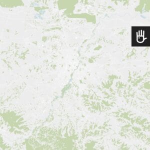 Fototapeta mapa Rzeszowa w kolorze z zaznaczonymi ulicami, terenami zielonymi i zbiornikami wodnymi