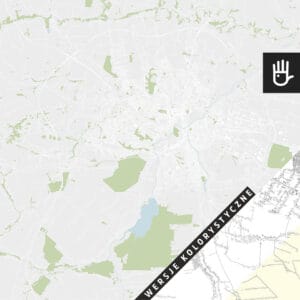 Fototapeta mapa lublina z wersjami kolorystycznymi