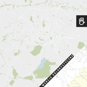 fototapeta mapa lublina ulice z wersjami kolorystycznymi