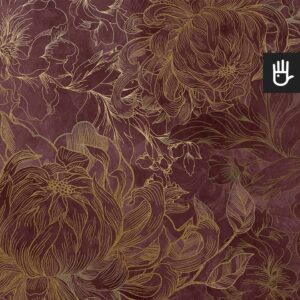 Fototapeta Kwiaty Hekate w odcieniach różu ze złotymi obrysami kwiatów