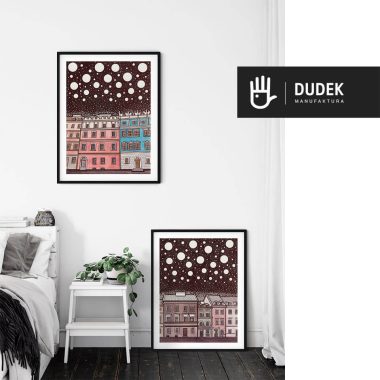 Lublin plakat poster rynek starego miasta kamienice