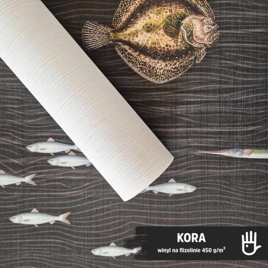 Tapeta winylowa na flizelinie o gramaturze 450 g/m² w strukturze - kora o wyraźnych pionowych tłoczeniach dostępna w sklepie Dudek Manufaktura.